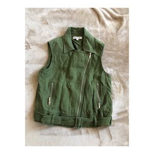 Elizabeth and James Tegan Linen blend vest - olive